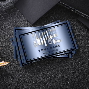 Carte De Visite Logo QR CODE personnalisé Restaurant Cuisine Chef 