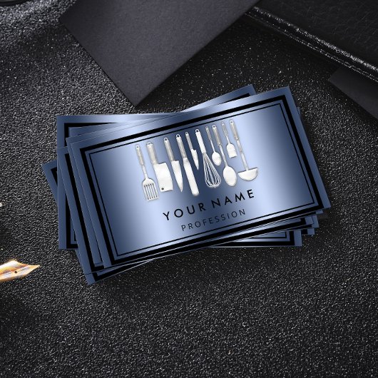 Carte De Visite Logo QR CODE personnalisé Restaurant Cuisine Chef 