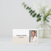 Carte De Visite Logo QR CODE Portrait photo professionnel IVORY (Debout devant)