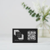 Carte De Visite Logo QR Code Professional personnalisé Noir modern (Debout devant)