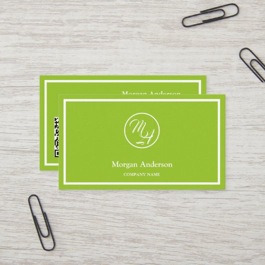 Carte De Visite Logo QR Code Professionnel Moderne (Devant/Arrière en situation)
