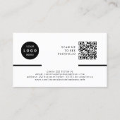 Carte De Visite logo QR CODE professionnel moderne blanc (Dos)
