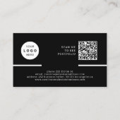 Carte De Visite Logo QR CODE professionnel moderne noir (Dos)