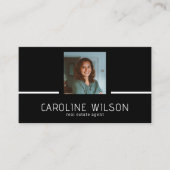 Carte De Visite Logo QR CODE professionnel moderne noir (Devant)