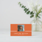 Carte De Visite logo QR CODE professionnel moderne orange (Debout devant)