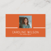Carte De Visite logo QR CODE professionnel moderne orange (Devant)