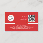 Carte De Visite Logo QR CODE professionnel moderne photo rouge (Dos)