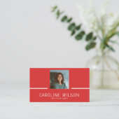 Carte De Visite Logo QR CODE professionnel moderne photo rouge (Debout devant)