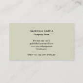 Carte De Visite Logo QR Code Professionnel Vert (Dos)
