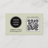Carte De Visite Logo QR Code Professionnel Vert (Devant)