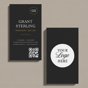 Carte De Visite Logo QR Code Simple Moderne Professionnel