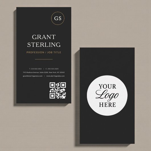 Carte De Visite Logo QR Code Simple Moderne Professionnel