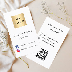 Carte De Visite Logo Qr code social média couleur de marque