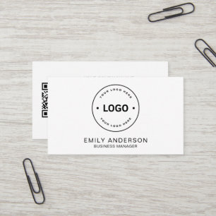 Carte De Visite Logo QR personnalisé d'entreprise minimaliste prof