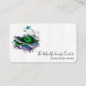Carte De Visite *~* Logo QR Turquoise Blush Rose Floral Flower (Devant)