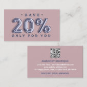 Carte De Visite Logo QRCODE 20%OFF Remise Insérer Rose bleu (Devant / Derrière)