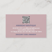 Carte De Visite Logo QRCODE 20%OFF Remise Insérer Rose bleu (Dos)