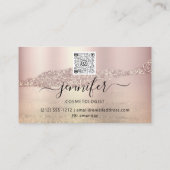 Carte De Visite Logo QRCode Abstrait Boutique en ligne Rose Gold G (Dos)