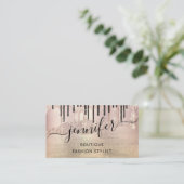 Carte De Visite Logo QRCode Abstrait Boutique en ligne Rose Gold G (Debout devant)