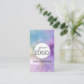 Carte De Visite Logo Quart Code Watercolor Professional Vertical (Debout devant)