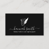 Carte De Visite Logo Quill de l'agent de signature de prêt notaire (Devant)