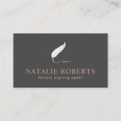 Carte De Visite Logo Quill de l'agent de signature de prêt notaire (Devant)