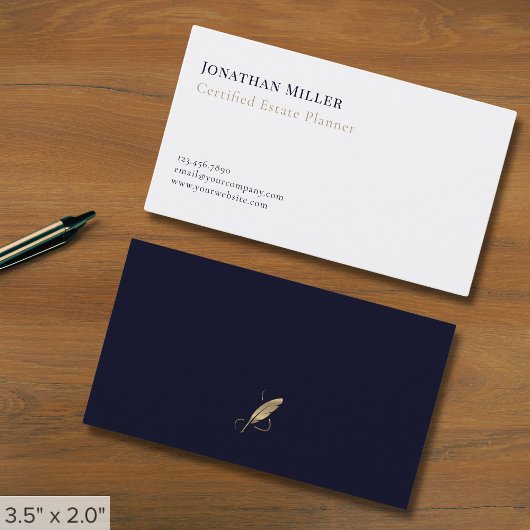 Carte De Visite Logo Quill Minimaliste