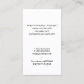 Carte De Visite Logo Quill Professionnel de l'agent de signature d (Dos)