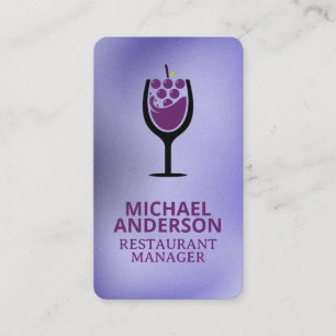 Carte De Visite Logo Raisin Verre à Vin