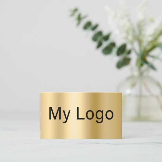 Carte De Visite Logo rectangulaire de code QR noir or (Debout devant)