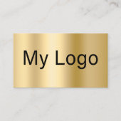 Carte De Visite Logo rectangulaire de code QR noir or (Devant)