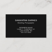 Carte De Visite Logo rectangulaire moderne noir et blanc (Dos)