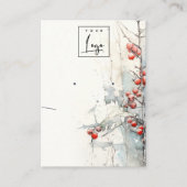 Carte De Visite Logo Red Winter Berries Porte-Collier (Devant)