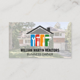 Carte De Visite Logo Réparation immobilière Maison de quartier