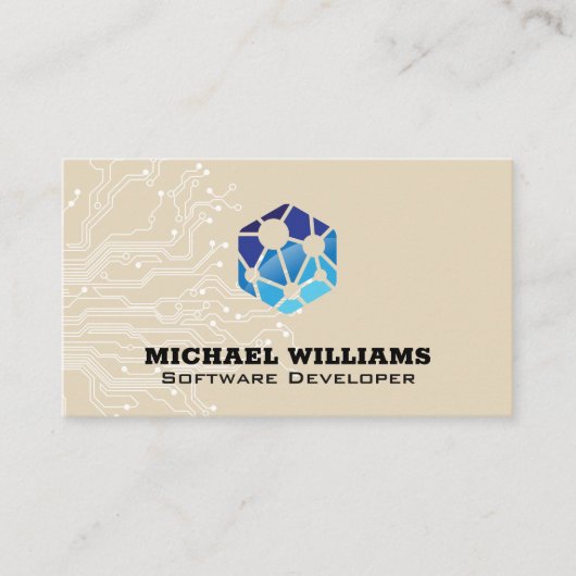 Carte De Visite Logo réseau | Circuitrie | Technicien (Devant)