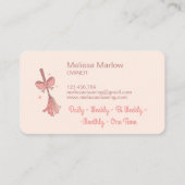 Carte De Visite Logo Rétro Broom Bow (Dos)