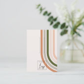 Carte De Visite Logo Retro Rainbow Desert Logo Écran à cheveux (Debout devant)