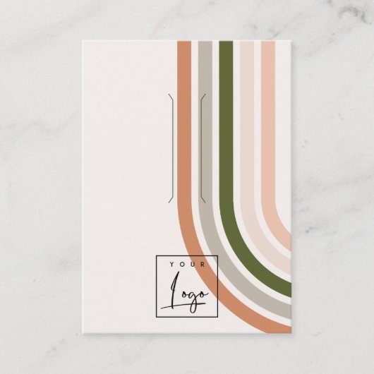 Carte De Visite Logo Retro Rainbow Desert Logo Écran à cheveux (Devant)