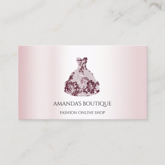 Carte De Visite Logo Robe Blanche Fashion Mariage Événement Bourgo (Devant)