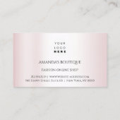 Carte De Visite Logo Robe Blanche Mode Mariage Événement Rose Dent (Dos)