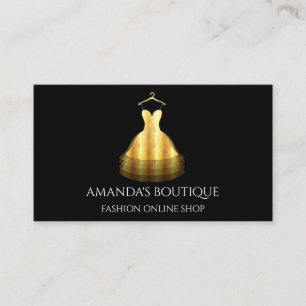 Carte De Visite Logo Robe Dorée Boutique en ligne Boutique de mode