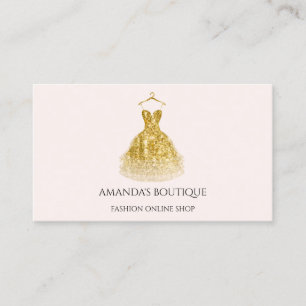 Carte De Visite Logo Robe Mode Boutique Événement Gold Parties sci