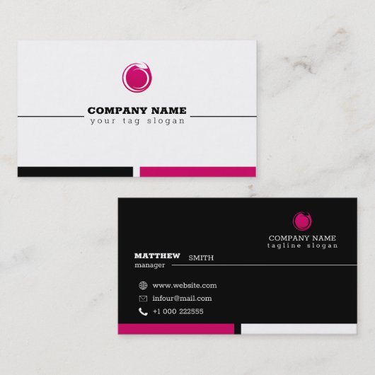 Carte De Visite Logo rose (Devant / Derrière)
