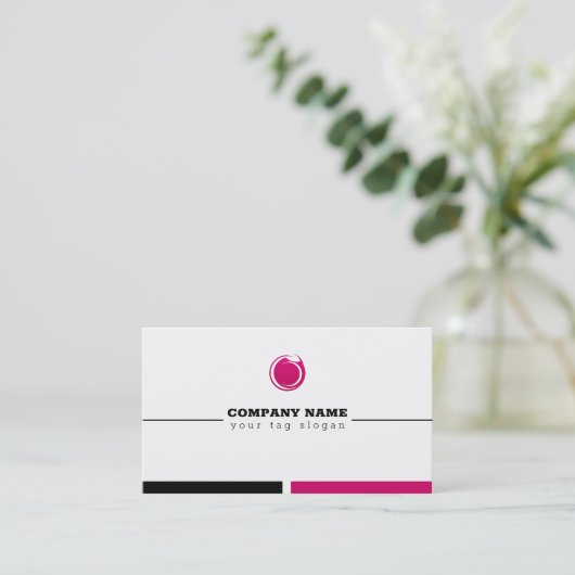Carte De Visite Logo rose (Debout devant)