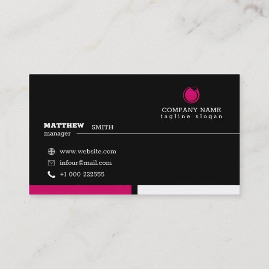 Carte De Visite Logo rose (Dos)