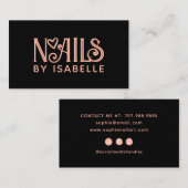 Carte De Visite Logo rose à ongles de technologie noir (Devant / Derrière)