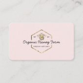 Carte De Visite Logo rose Apiariste Gold Bumble Bee Honeypeb (Devant)
