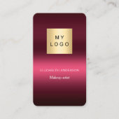 Carte De Visite Logo rose bordeaux Code Qr Facebook (Devant)