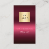 Carte De Visite Logo rose bordeaux Code Qr Facebook premium (Devant)