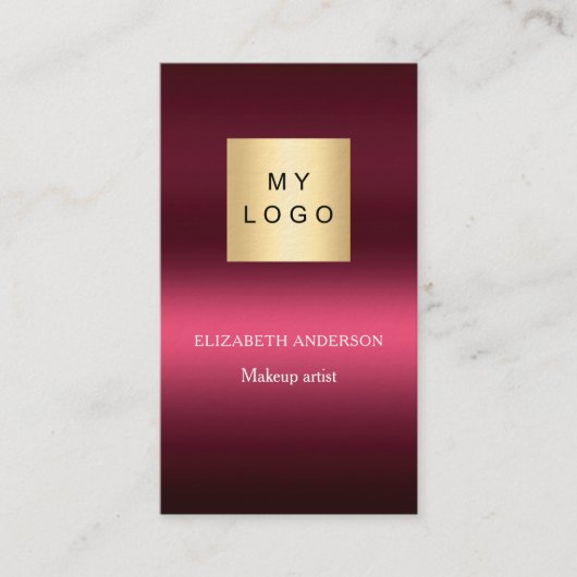 Carte De Visite Logo rose bordeaux Code Qr Facebook premium (Devant)